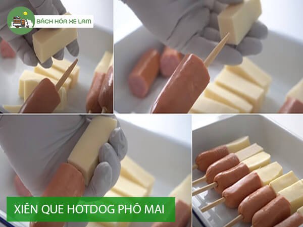 XiÃªn que bÃ¡nh hotdog phÃ´ mai hÃ n quá»‘c
