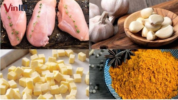 Nguyên liệu làm khô gà bơ tỏi Nguyên liệu làm khô gà bơ tỏi
