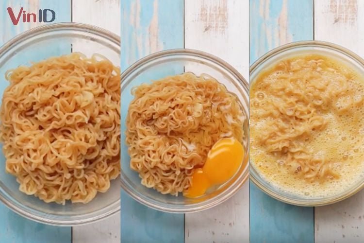 Trộn mì với trứng