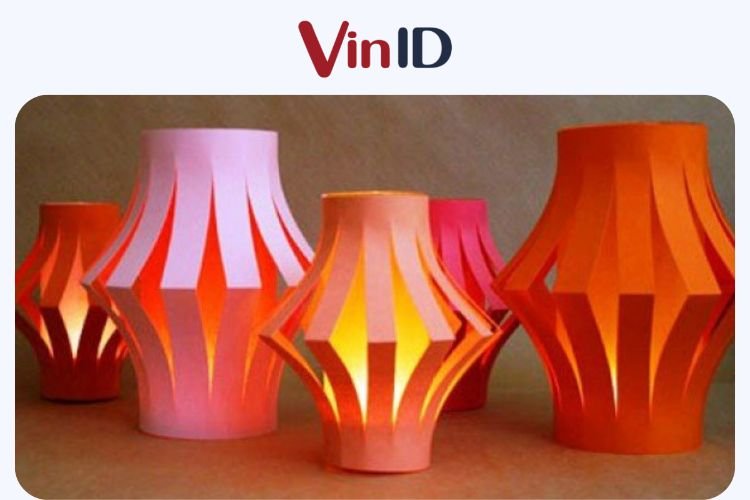 Làm đèn Trung thu bằng giấy hình thoi
