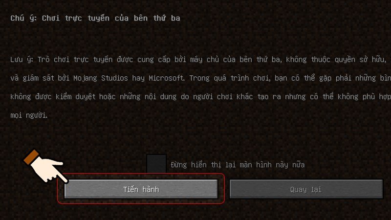 Nhấn chọn Tiến hành (Proceed)