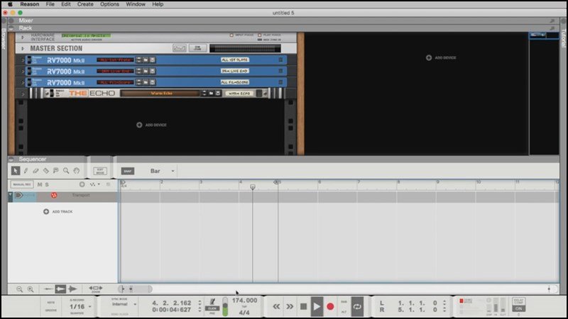 Giao diện làm nhạc với Propellerhead Reason