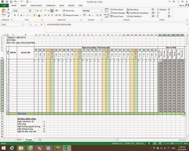 Cách làm bảng chấm công trong Excel để quản lý nhân sự Cách làm bảng chấm công trong Excel để quản lý nhân sự