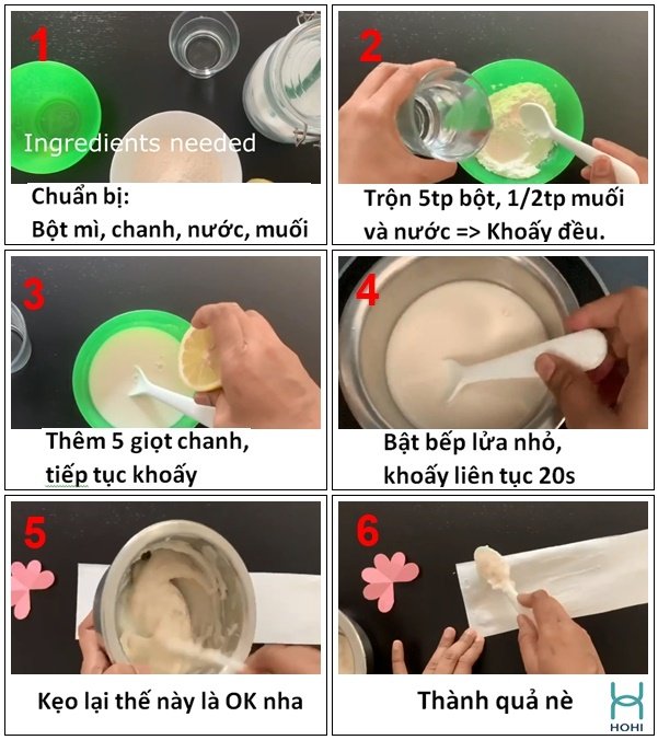 cách làm hồ dán giấy đơn giản tại nhà bằng bột mì