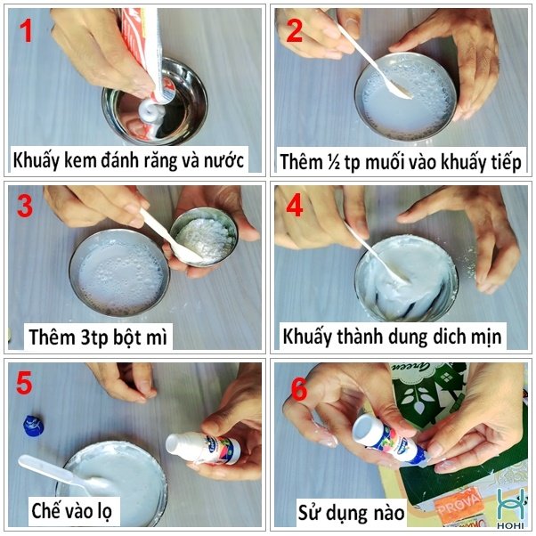hướng dẫn cách làm keo sữa tại nhà bằng kem đánh răng