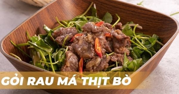 Cách làm món nộm rau má trộn với thịt bò