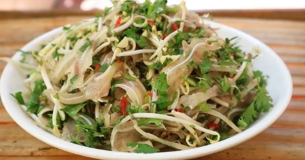 Cách làm nộm rau má trộn lỗ tai heo
