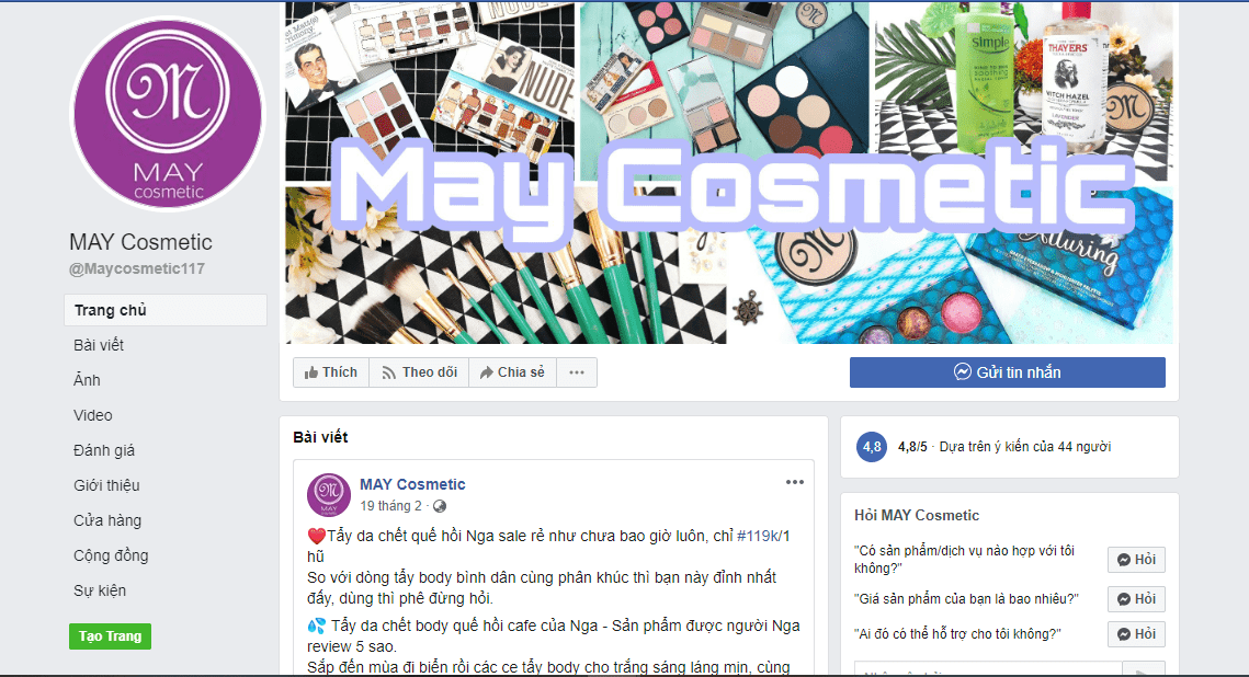 cửa hàng mỹ phẩm Hà Nội