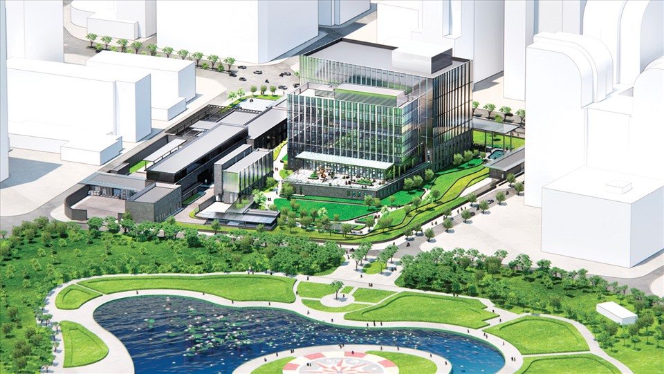 Thiết kế toàn cảnh trụ sở mới Đại sứ quán Mỹ tại Hà Nội. Ảnh: EYP Architecture & Engineering