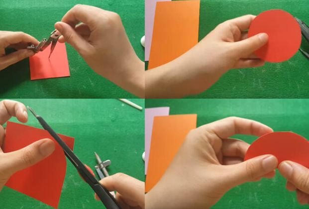 Cắt 16 hình tròn bằng nhau, nhiều màu