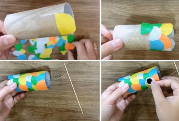 Tạo vảy cho lồng đèn cá chép