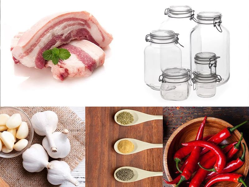 Nguyên liệu để làm món thịt heo ngâm nước mắm