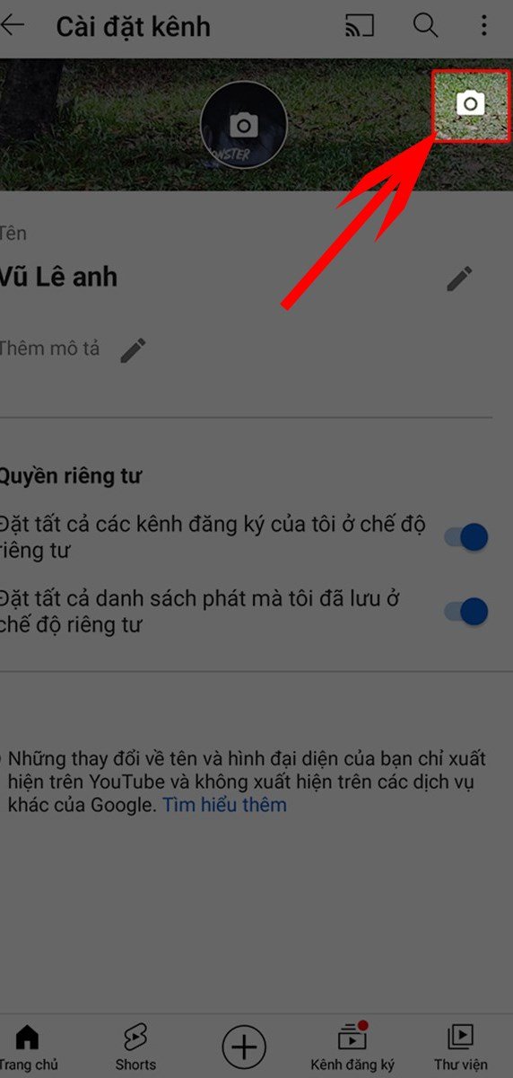Chọn biểu tượng máy ảnh phía trên bên phải màn hình Chọn biểu tượng máy ảnh phía trên bên phải màn hình