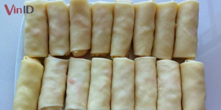Bánh tráng bía giúp rán nem chay thêm ngon hơn