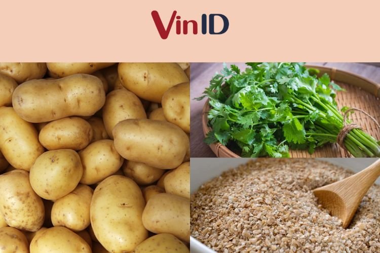 Nguyên liệu để làm bánh cay khoai tây Nguyên liệu để làm bánh cay khoai tây