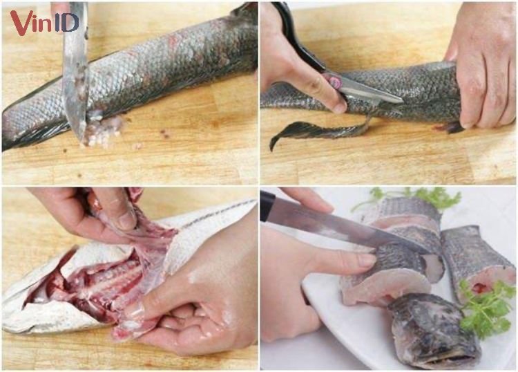 Công đoạn sơ chế cá lóc 