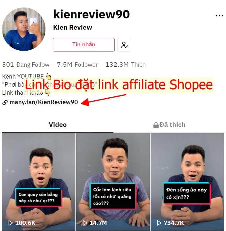 Tạo thu nhập trên Tiktok với shopee affiliate