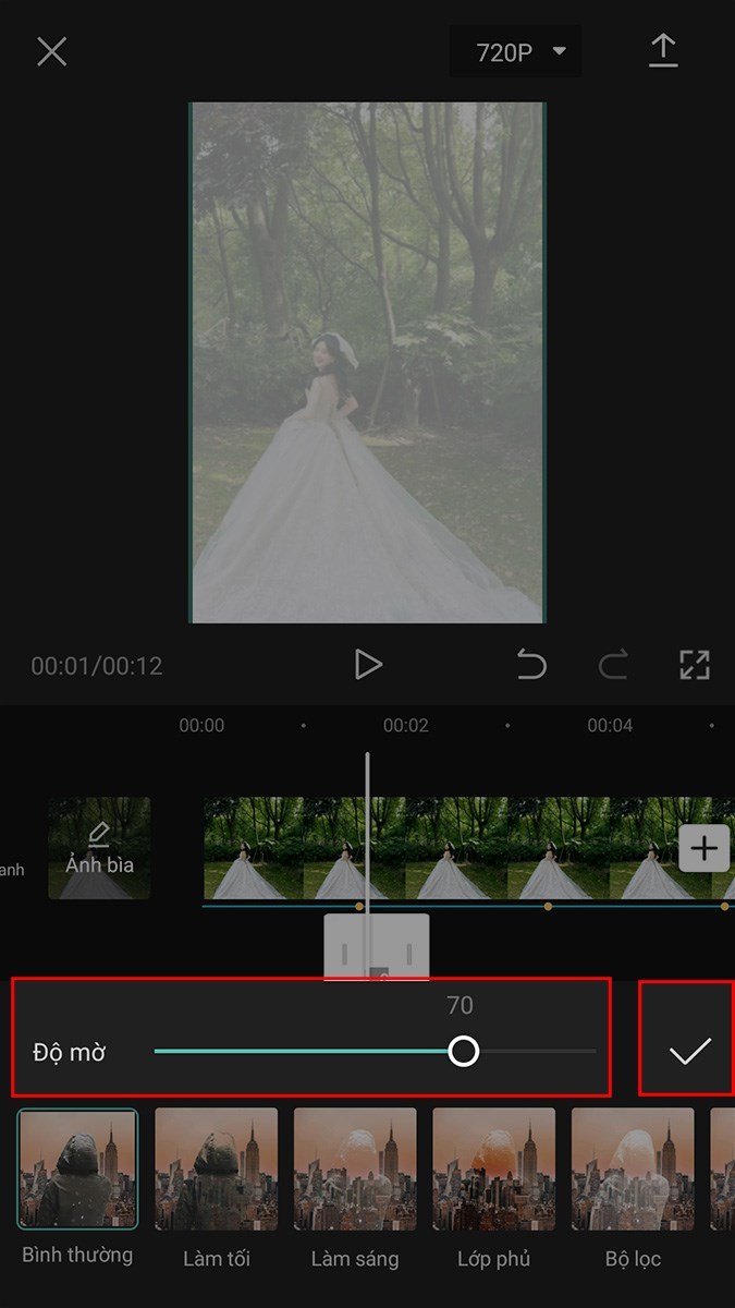 Nhấn biểu tượng dấu tích