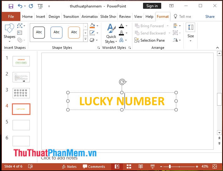 Bạn tạo chữ Lucky Number