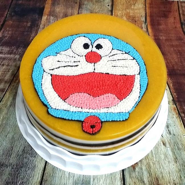 Bánh sinh nhật rau câu dễ thương, bánh kem doraemon