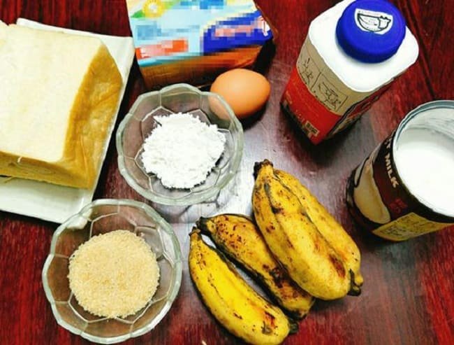 Nguyên liệu làm bánh mì chuối sữa tươi