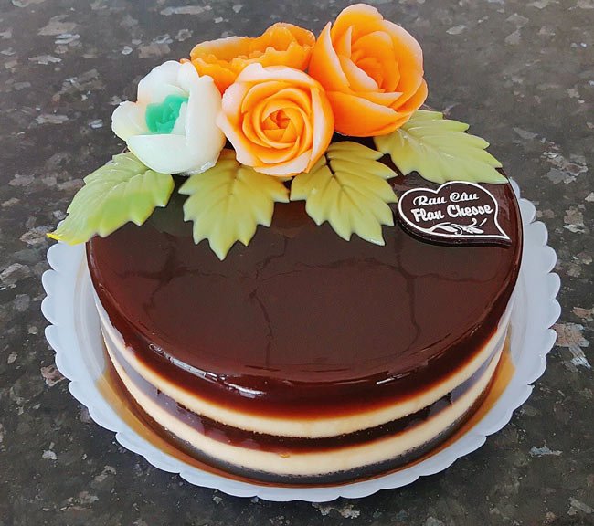 Bánh kem rau câu flan cheese, bánh kem flan