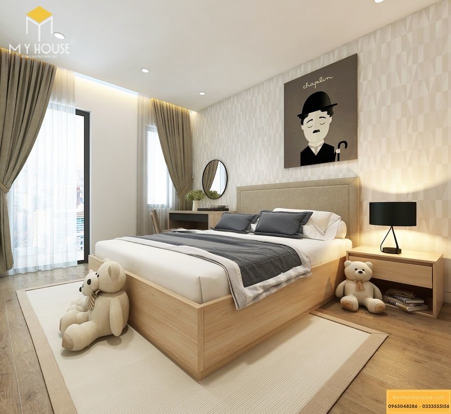 Nội thất phòng ngủ gỗ sồi đẹp
