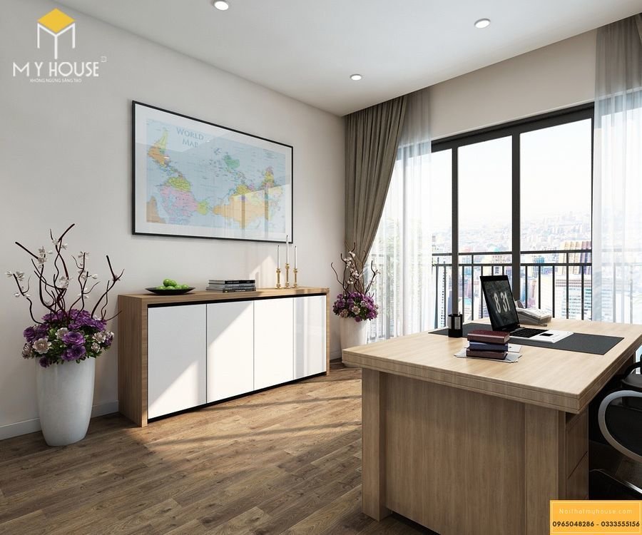 Bàn làm việc gỗ sồi đẹp 2022