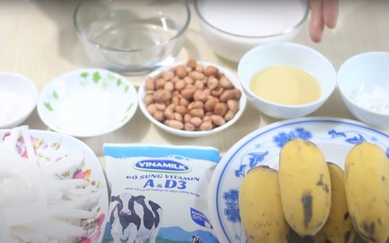 Nguyên liệu làm món kem chuối hộp Nguyên liệu làm món kem chuối hộp