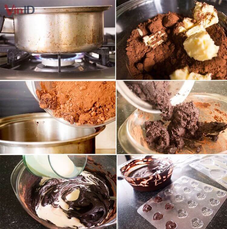 Các bước làm socola từ bột cacao