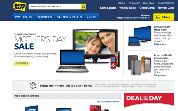 BestBuy.com là trang web mua hàng điện tử chính hãng uy tín.