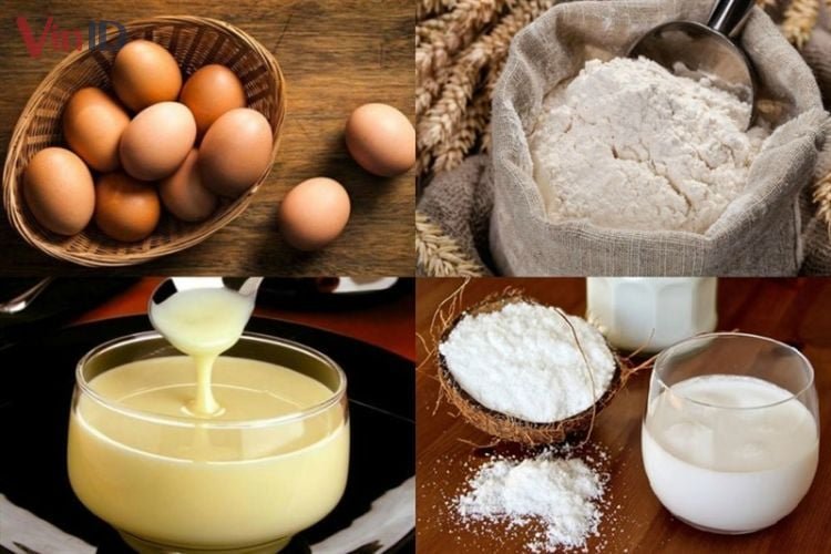 Nguyên liệu làm bánh tổ ong nước cốt dừa