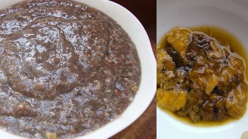 Lấy gạch cua để nấu riêu cua Lấy gạch cua để nấu riêu cua