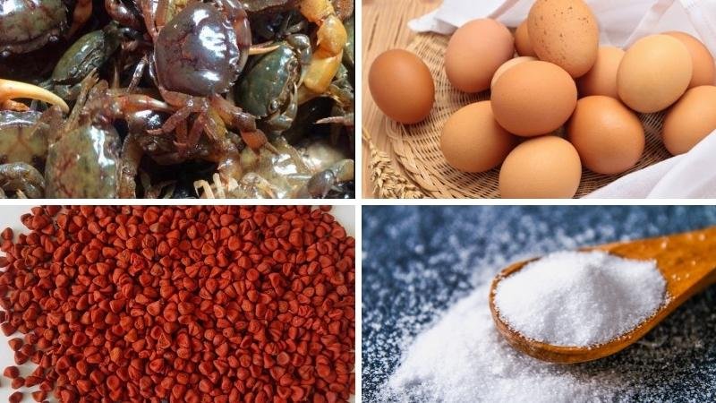 Nguyên liệu làm riêu cua Nguyên liệu làm riêu cua