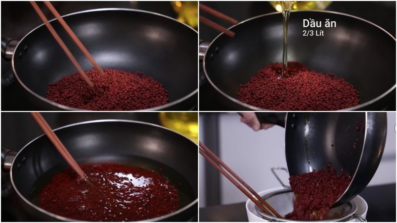 Thắng và lọc dầu điều lần 1 Thắng và lọc dầu điều lần 1