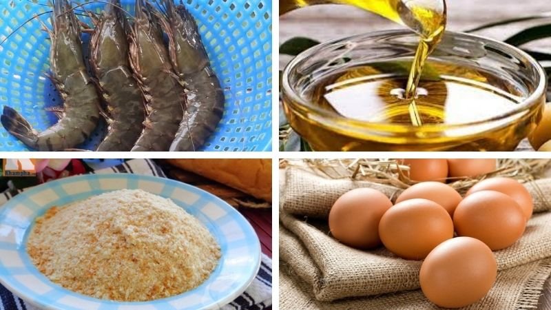 Nguyên liệu làm tôm chiên xù Nguyên liệu làm tôm chiên xù