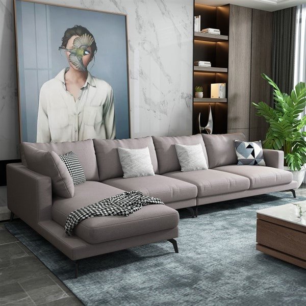 Ghế sofa phòng khách có chân đế cao