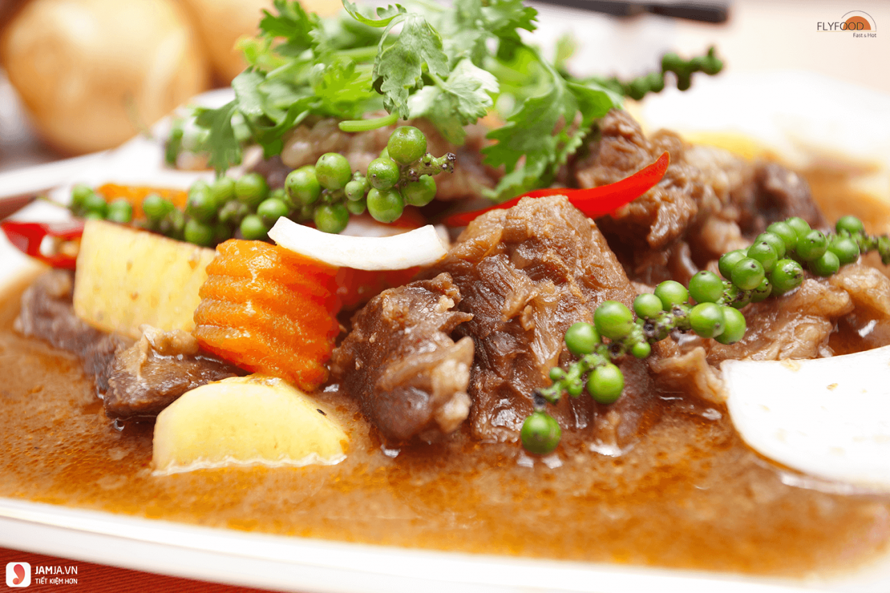 cách làm bò nấu pate tiêu xanh 2