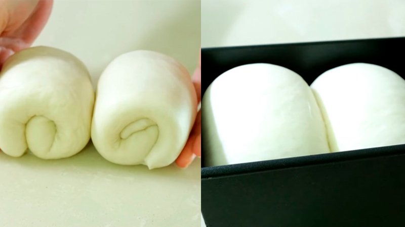 Cuộn tròn và cho bột vào khuôn để ủ