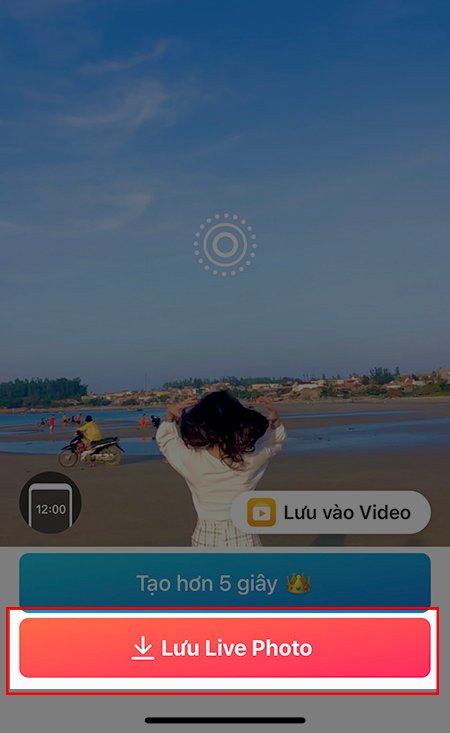 Nhấn vào Lưu Live Photo