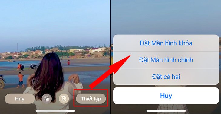 Chọn Thiết lập màn hình
