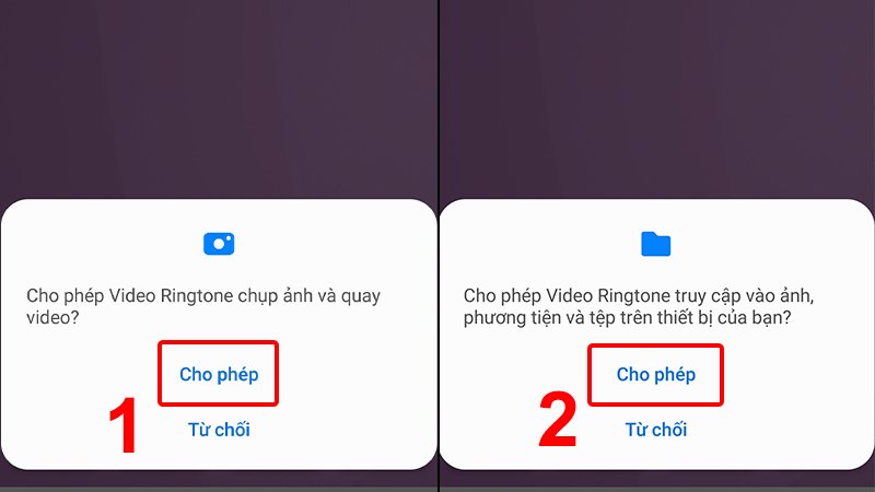 Cho phép các quyền truy cập vào ứng dụng