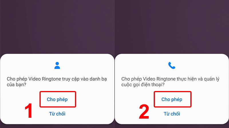 Cho phép các quyền truy cập vào ứng dụng