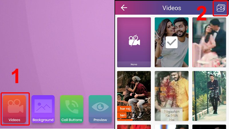 Nhấn vào Videos và chọn biểu tượng Hình ảnh