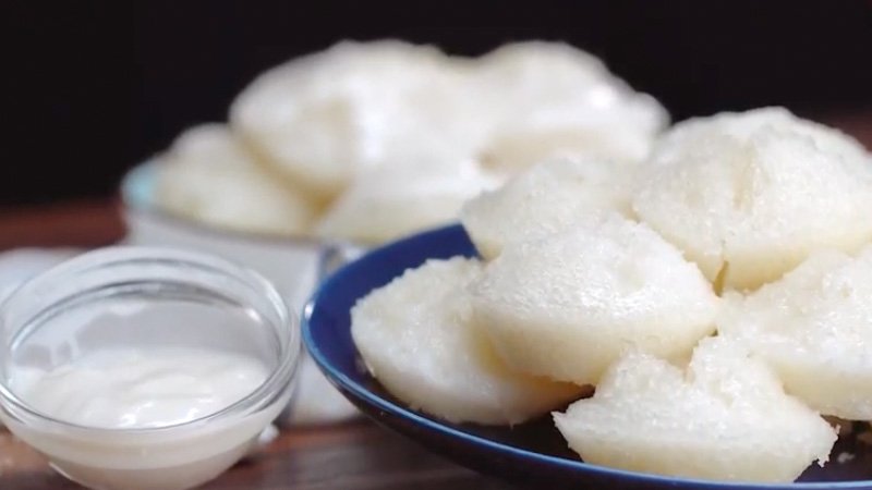 Thành phẩm bánh bò rễ tre chuẩn vị miền Tây bằng gói bột pha sẵn