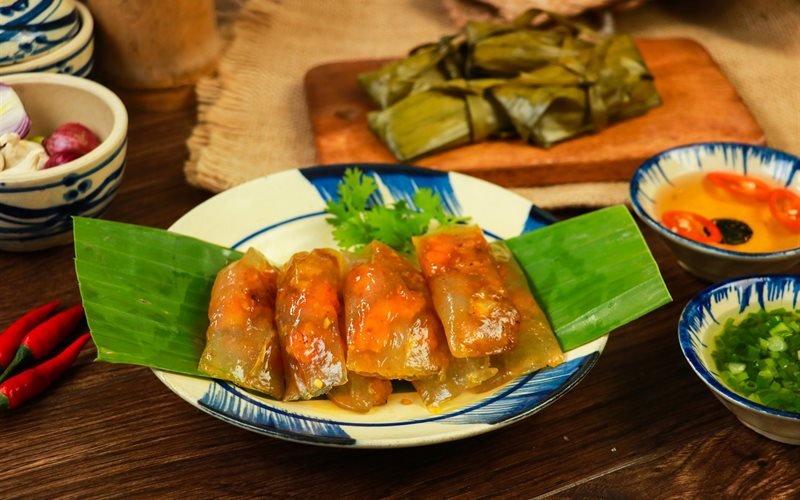 Bánh bột lọc gói lá chuối Bánh bột lọc gói lá chuối