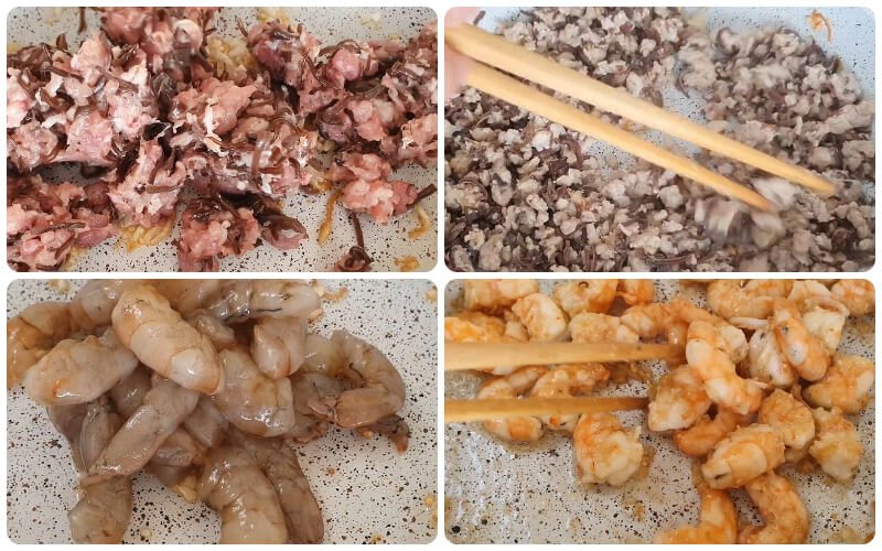 Trộn bột và nhào bột bánh bột lọc Trộn bột và nhào bột bánh bột lọc
