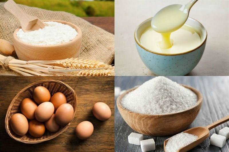 Chuẩn bị nguyên liệu để làm bánh bột mì chiên giòn