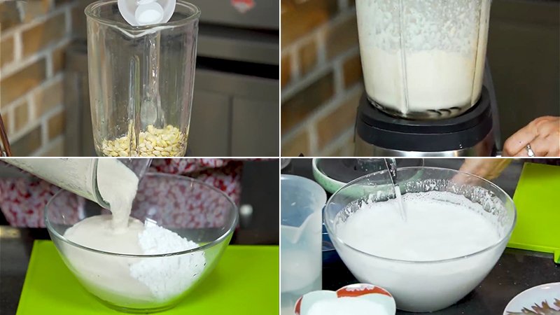 Sơ chế nguyên liệu làm bánh cống Sóc Trăng Sơ chế nguyên liệu làm bánh cống Sóc Trăng