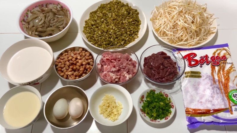 Nguyên liệu làm bánh cống Sóc Trăng Nguyên liệu làm bánh cống Sóc Trăng